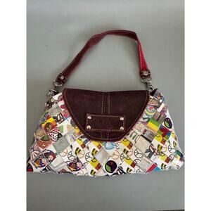 Nahui Ollin Shoulder Bag Candy Wrapper Recycled Paper Leather Trim Handmade Y2K